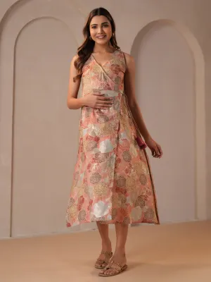 Women's Light Pink Maternity Dress Relax Layers Resort Vibes