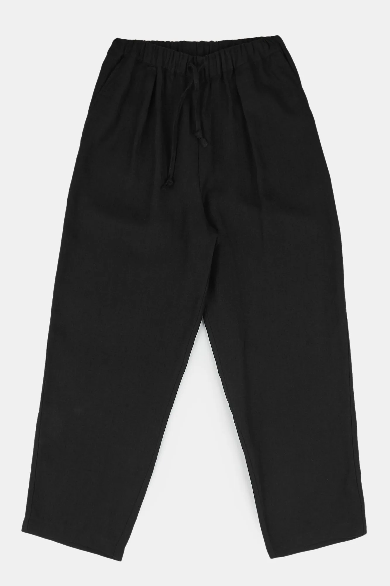 Women's Lorna Elasticated Waist Linen Trouser - Black Indoor Comfort