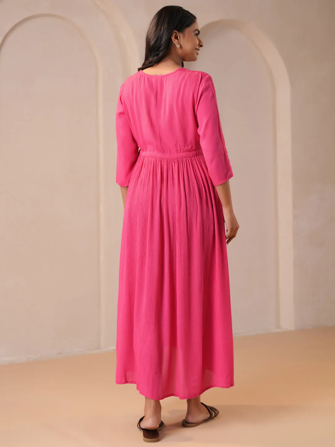 Women's Pink Maternity Dress Lunch Date spring fashion