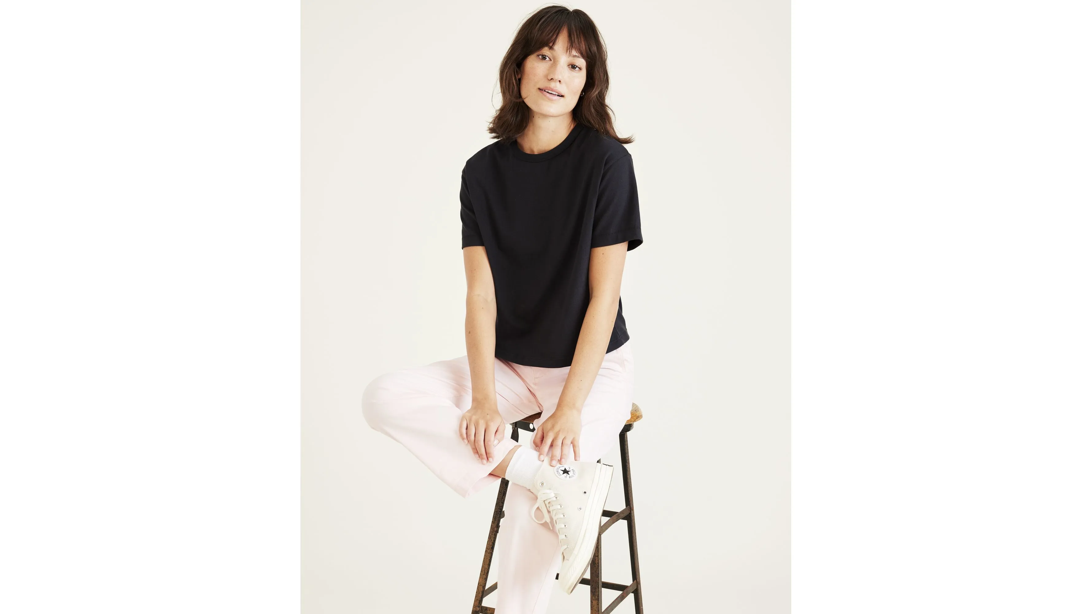 Women's Regular Fit Crew Tee Yoga flexibility teenagers'