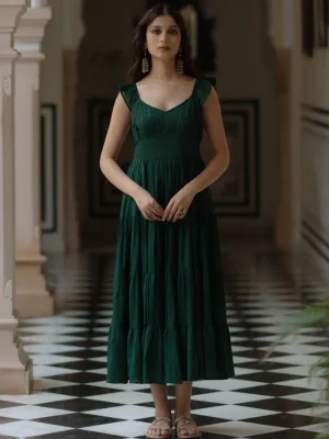 Fall Fashion Versatile and Comfortable Women's Solid Fit and Flare Dress