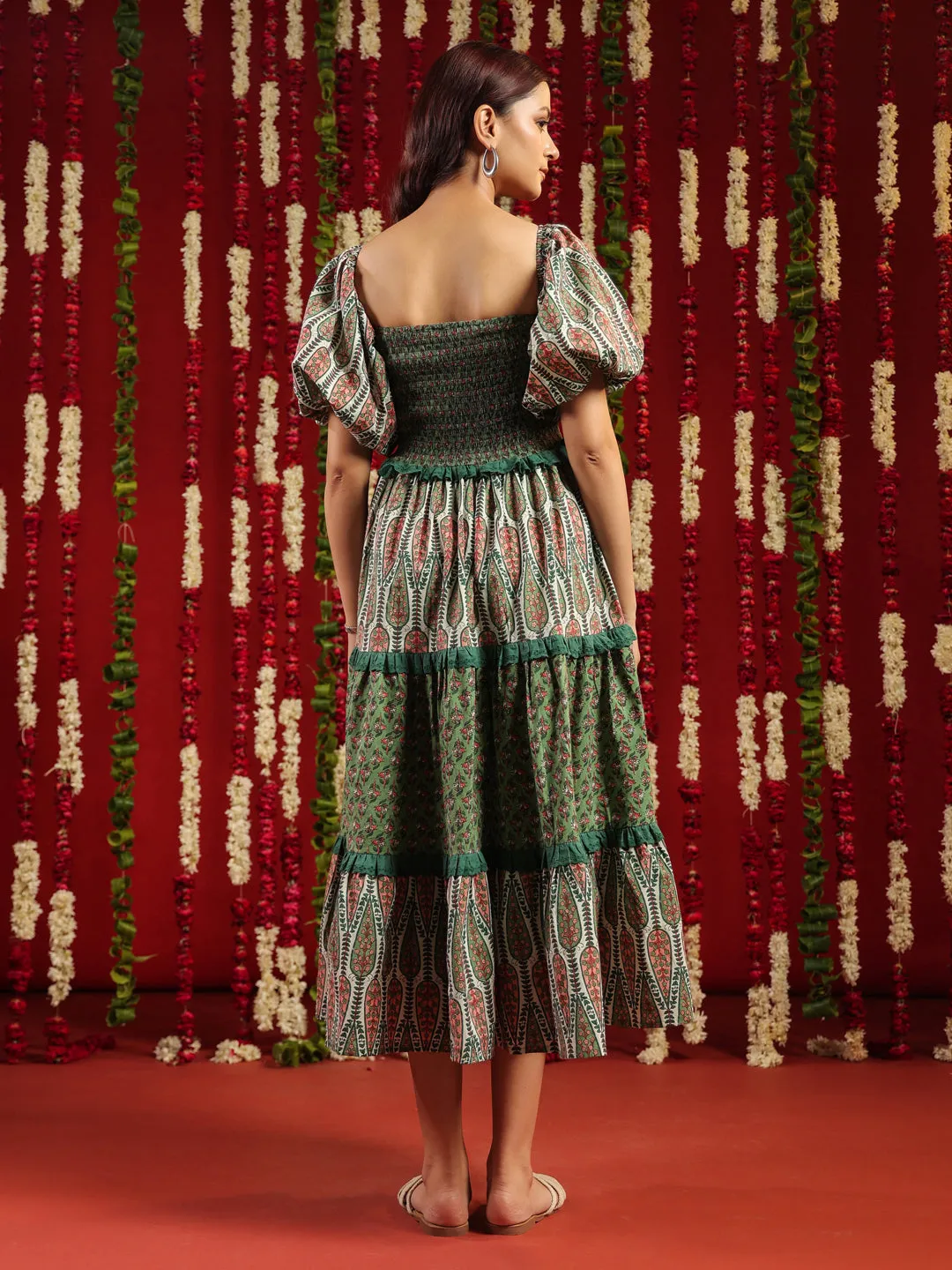 Women's Cotton Tier Dress with Lace Romantic Vibes