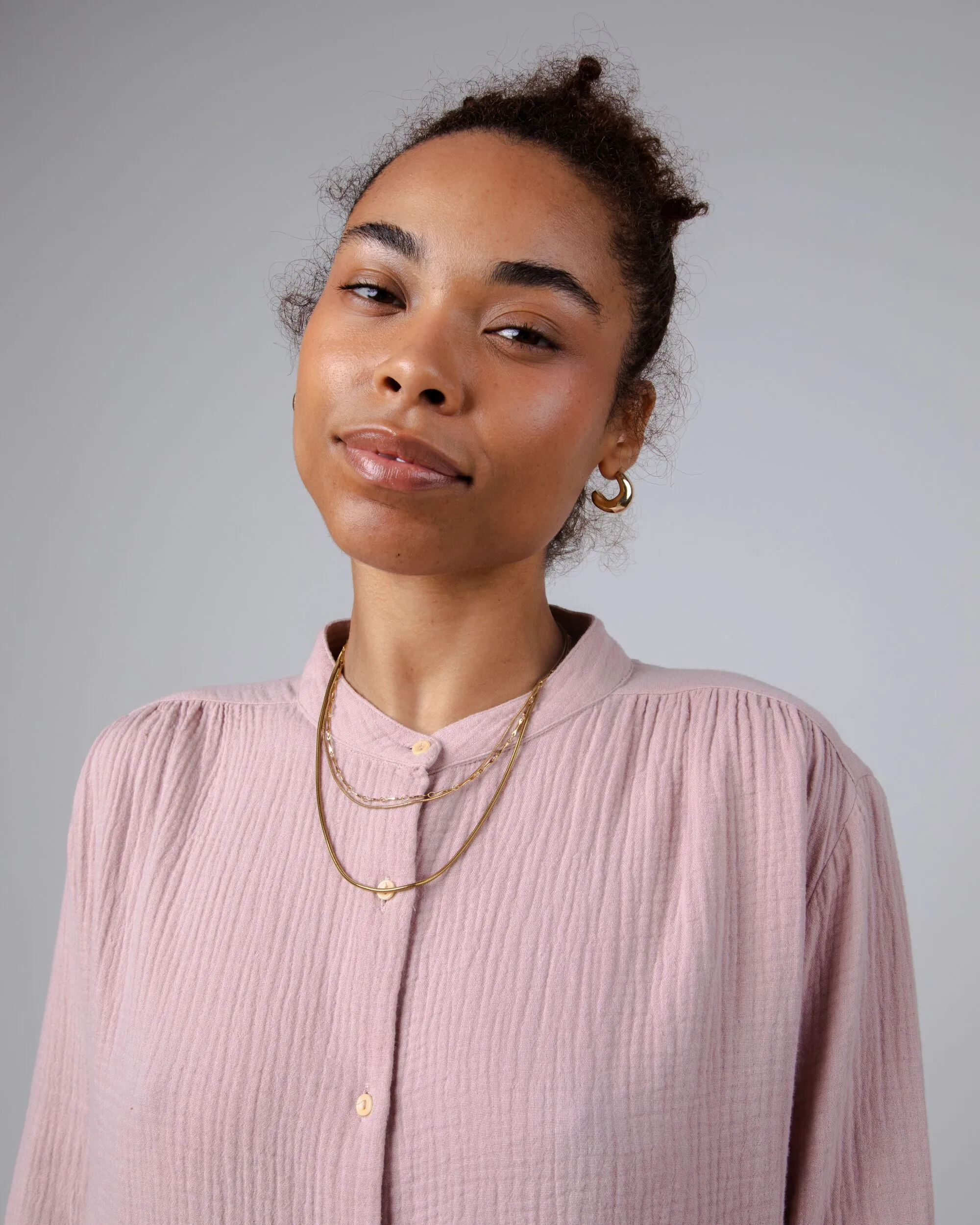 Bubble Mao Blouse Rose Chic Fit