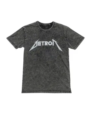 FadeResistant Coating Ink Detroit Metal Mineral Wash T-Shirt - Black