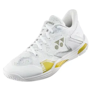 Yonex Power Cushion Eclipsion Z3 Men's Indoor Court Shoe (White/Gold) Cushioned Midsole Technology Sock Like Fit Collar
