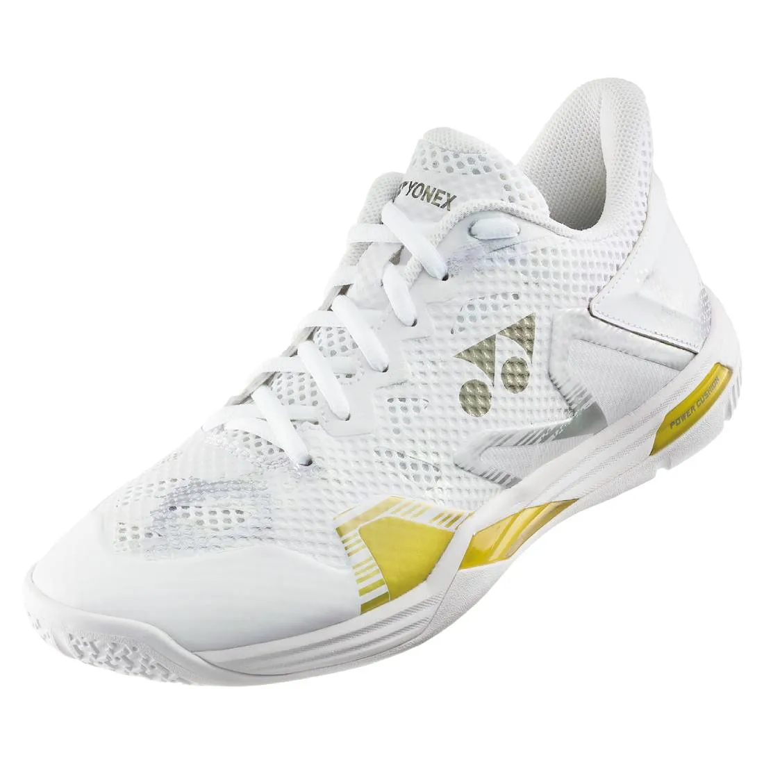 Yonex Power Cushion Eclipsion Z3 Men's Indoor Court Shoe (White/Gold) Cushioned Midsole Technology Sock Like Fit Collar