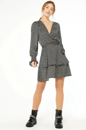 Spot Floaty Wrap Dress Exclusive-Design Ombre-Effect