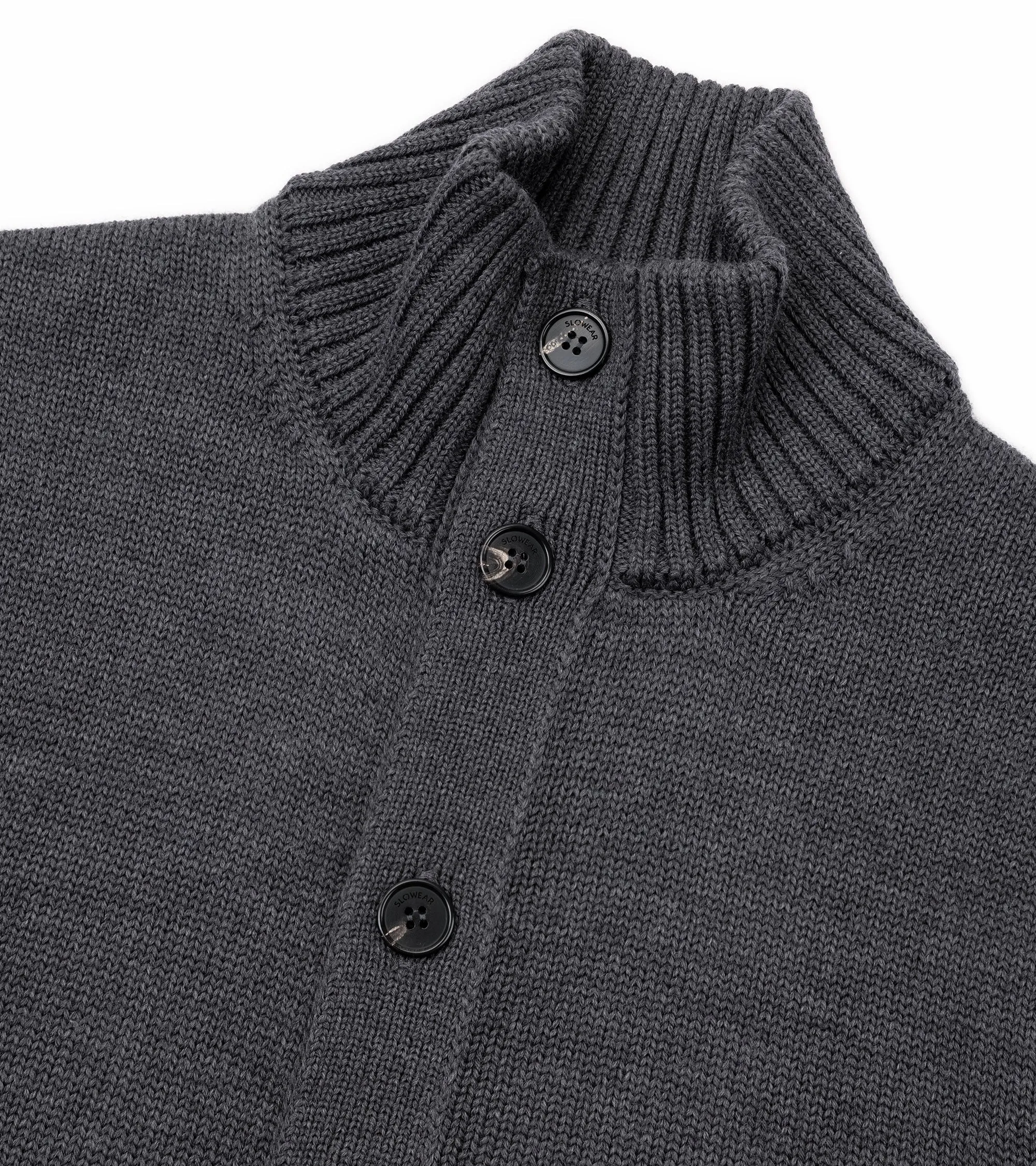 Zanone 7 Gauge Wool Cardigan: Grey Effortless Fashion