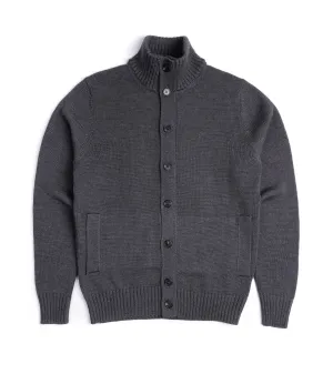 Zanone 7 Gauge Wool Cardigan: Grey Hero Tale Myth Soul
