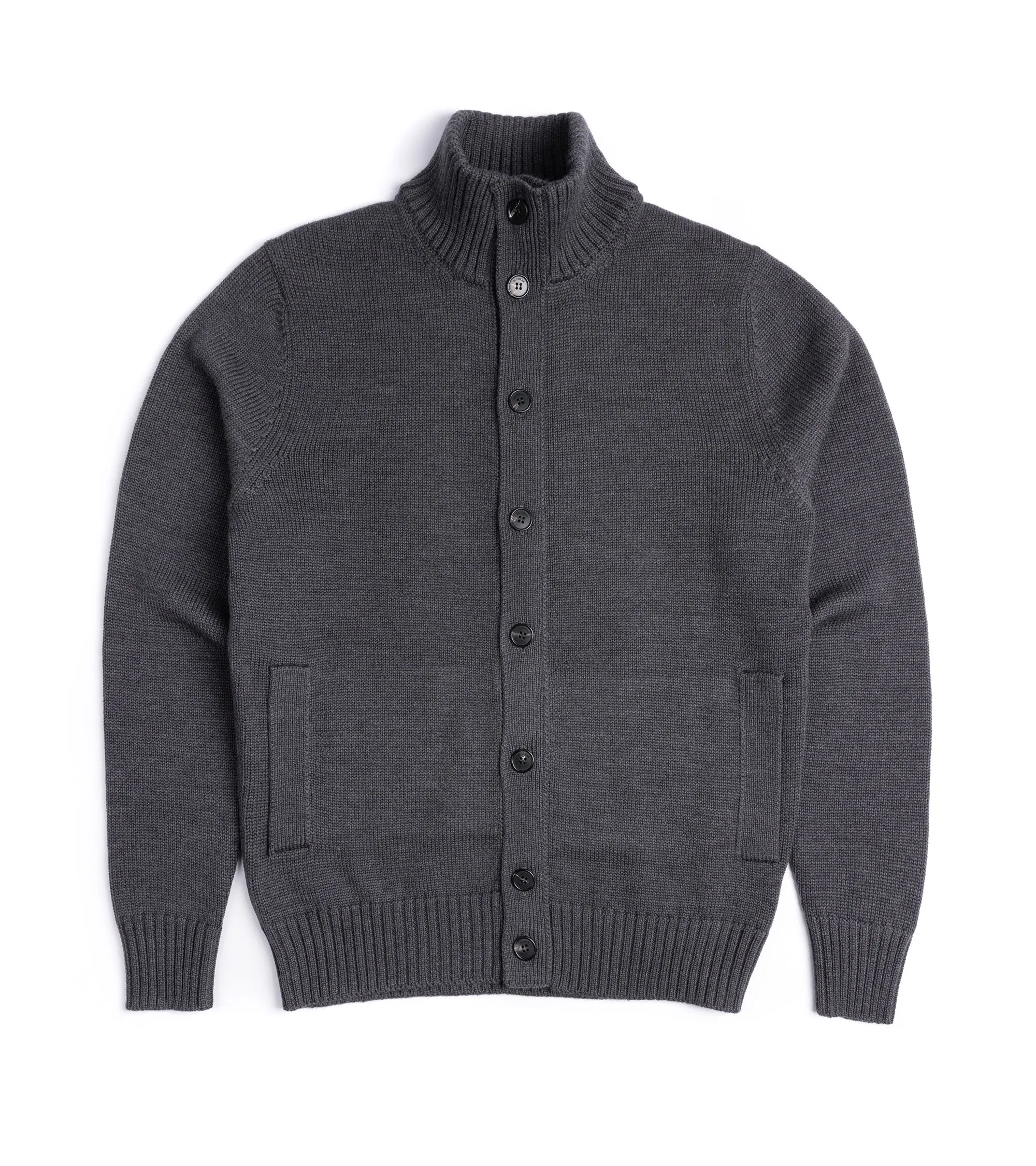 NonSlip Grips Zanone 7 Gauge Wool Cardigan: Grey