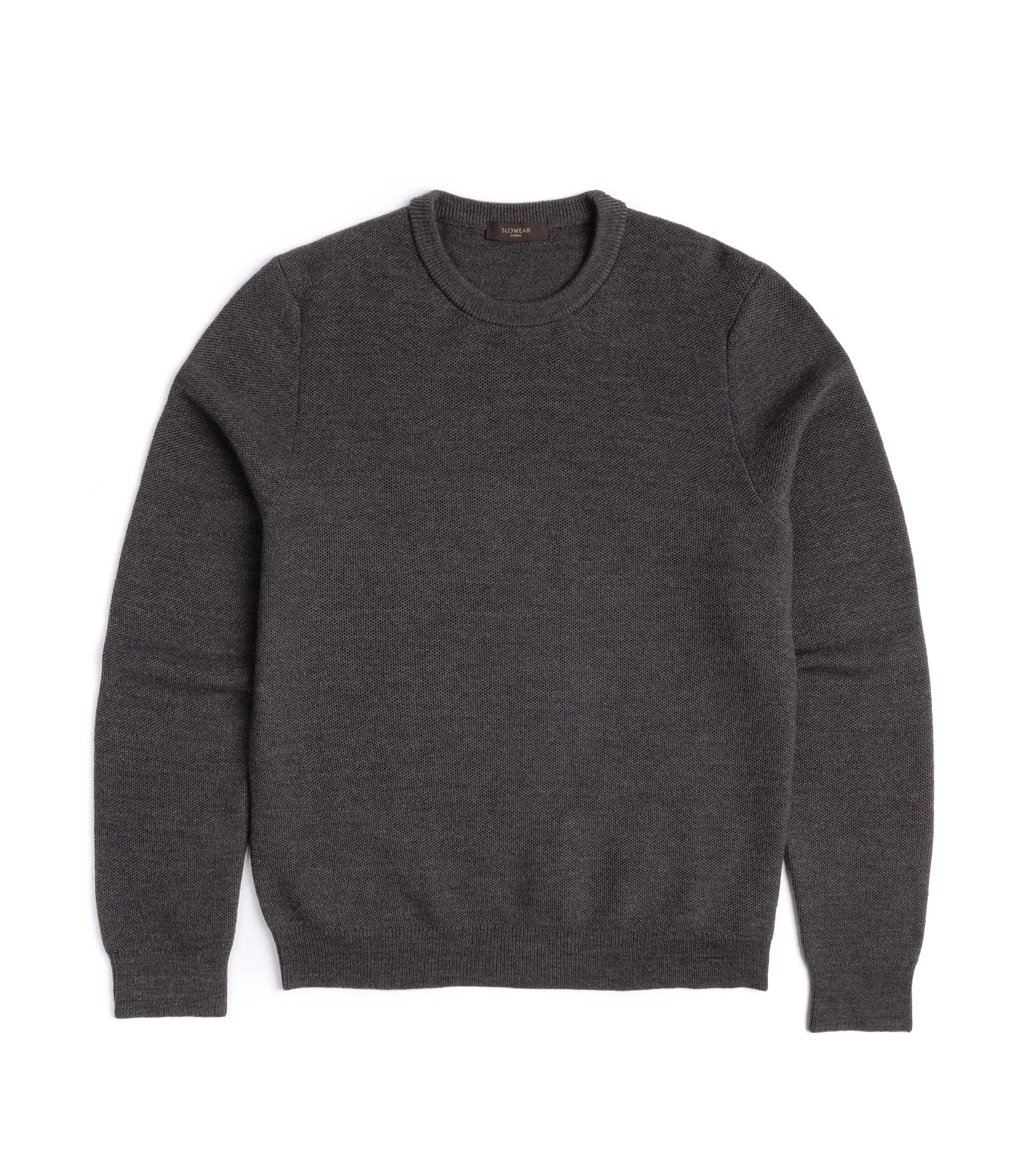 Royal Ease Casual Fit Zanone Wool Honeycomb Crew Neck Sweater: Grey