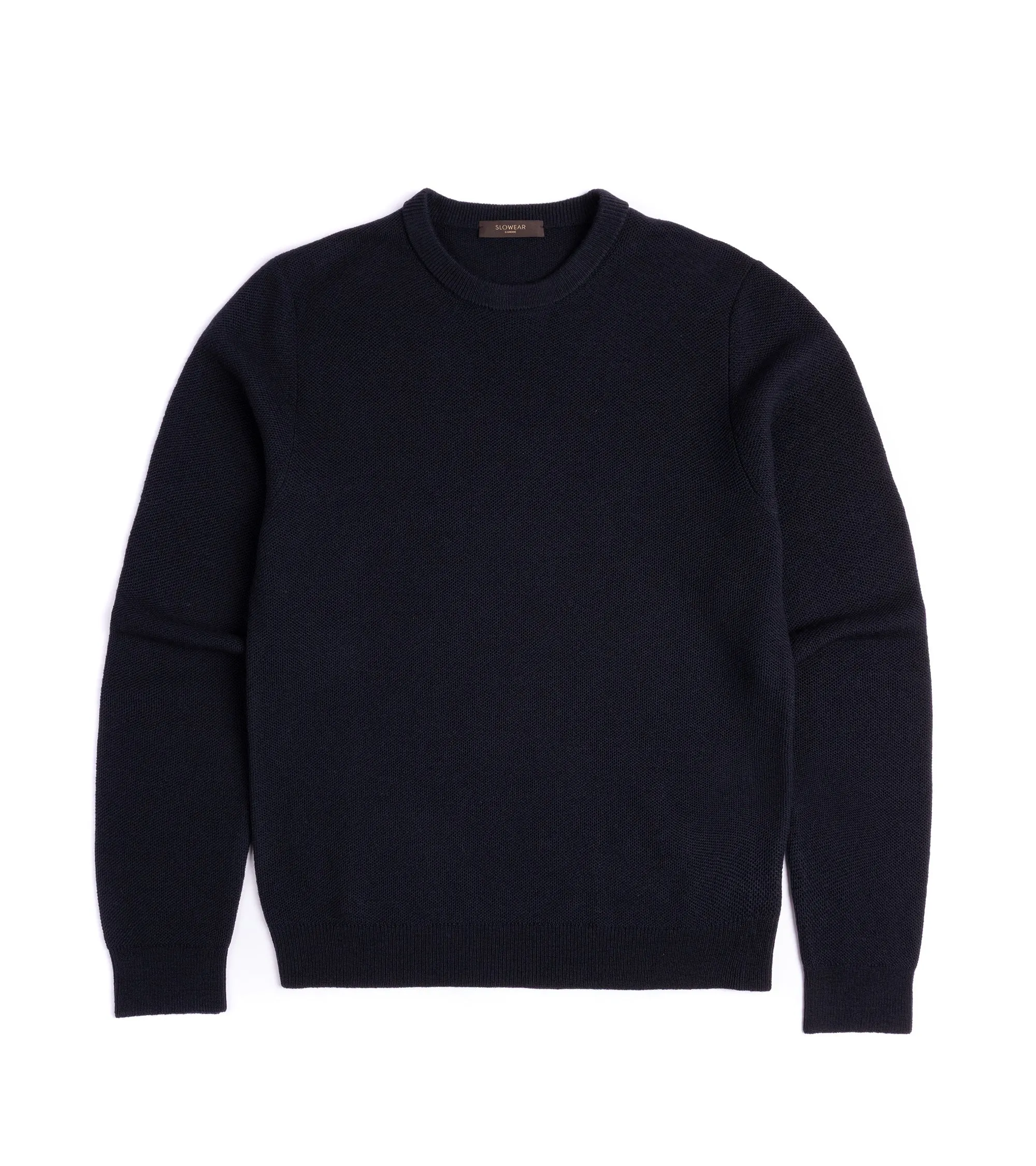 Zanone Wool Honeycomb Crew Neck Sweater: Navy Fashionable Look Daily Use